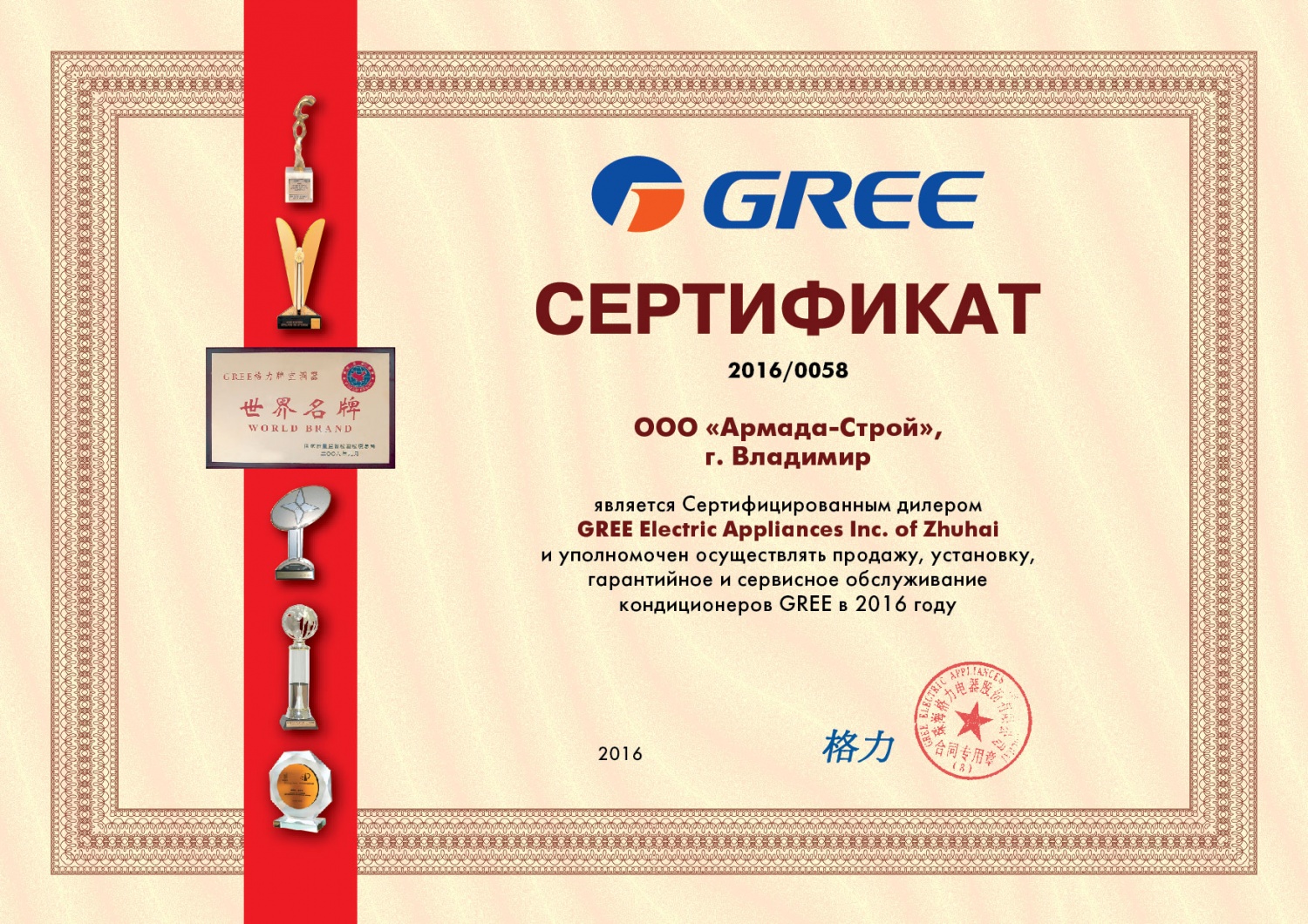 GREE сертификат